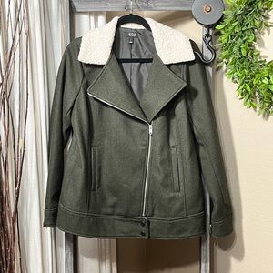 a.n.a. WOOL COAT w/SHERPA COLLAR